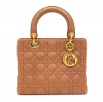 Christian Dior Lady Dior Beige Quilted Handbag