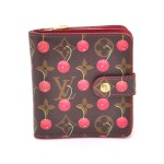 Louis Vuitton Compact Zip Cherry Wallet Monogram Canvas 2005 Limited Edition