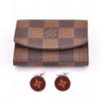 Louis Vuitton Boutons De Manchette Fleur Monogram Cuffs + Damier Case