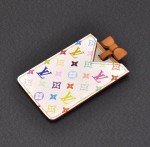 Louis Vuitton White Multicolor Monogram Leather Compact Mirror