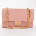 Chanel Pink Quilted Leather 2.55 10" Shoulder Bag CC Gold Chain SS539