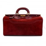 Vintage Cartier Wine Red Suede Leather Doctors Travel Bag
