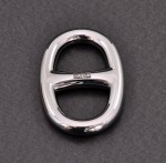 Hermes Silver Tone Ragate Chain Scarf Ring