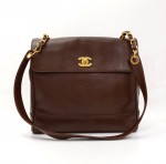 Chanel Brown Caviar Leather Shoulder Bag