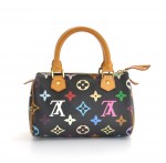 Louis Vuitton Black Multicolor Mini Speedy City Bag Canvas Handbag