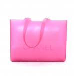 Chanel Pink Rubber Shoulder Tote Bag