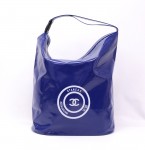 Chanel Blue Vinyl Waterproof Large Limited Tote Bag