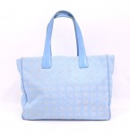Chanel Travel Line Light Blue Jacquard Nylon Tote Bag