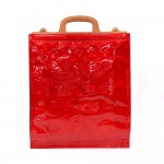 Louis Vuitton Stanton Red Vernis Leather Hand Bag