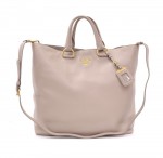 Prada BN1713 Lilac Vit Daino Leather 2 way Hand Bag + Shoulder Strap