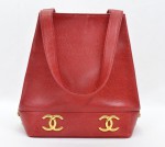 Vintage Chanel Red Caviar Leather Handbag SS716