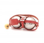 Chanel Silver Tone Petanque Game Balls + Red Leather Holder