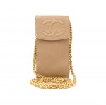 Chanel Beige Caviar Leather Small Shoulder Case Bag