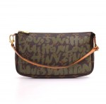 Louis Vuitton Graffiti Green Monogram Canvas Limited 2001 Pochette Accessories Bag