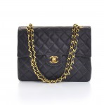 Vintage Chanel Navy Quilted Leather Double Flap Shoulder Bag