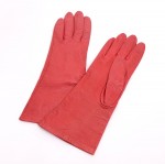 Hermes Red Leather Gloves for Women 7 1/2