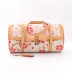 Louis Vuitton Cherry Blossom Papillon White Monogram Canvas Murakami Hand Bag