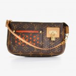 Louis Vuitton Perforated Accessories Monogram Canvas Orange Leather Hand Bag - Limited Edition