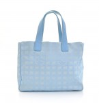 Chanel Travel Line Light Blue Jacquard Nylon Tote Bag