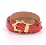 Louis Vuitton Bracelet Triple Tour Red Vernis Leather