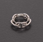 Hermes Ragate Chain Silver Tone Scarf Ring