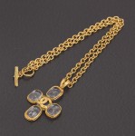 Vintage Chanel Gold Tone Cross Pendant Necklace