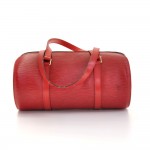 Louis Vuitton Soufflot Red Epi Leather Shoulder Bag + Pouch