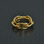 Hermes Ragate Gold Tone Chain Scarf Ring