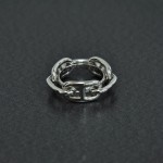 Hermes Ragate Silver Tone Chain Scarf Ring
