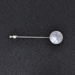 Hermes Silver Tone x Mother of pearl Pin Brooch PARIS