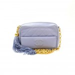 Vintage Chanel Lavender Quilted Leather Mini Fringe Shoulder Bag