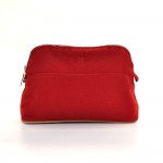 Hermes Trousse Bolide Red Cotton Cosmetic Pouch