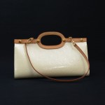 Louis Vuitton Roxbury Drive White Vernis Leather Hand Bag + Strap
