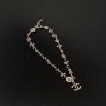 Chanel Silver Tone CC Logo Pendant Necklace