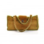 Chanel Brown x Green Muton Leather Hand Bag