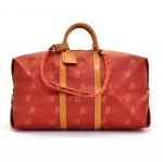 Louis Vuitton Red Canvas LV Cup Limited Boston Travel Bag + Strap