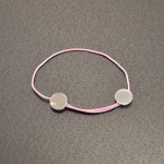 Hermes Christ Pink Silver Tone Adjustable String Bracelet