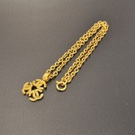 Vintage Chanel Gold Tone CC Logo Pedant Necklace