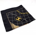 Chanel Brown x Black Silk Scarf 2.55 Flap Bag Motif