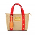 Louis Vuitton Antigua 2006 Cabas PM Beige x Red Canvas Handbag