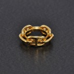 Hermes Ragate Gold Tone Chain Scarf Ring Office Use