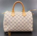 Louis Vuitton White Damier Azur canvas Speedy 25 Hand bag D38