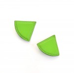 Hermes Green Leather Triangle Shaped Earring