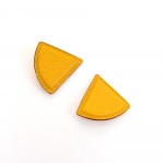 Hermes Yellow Leather Triangle Shaped Earrings
