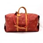 Vintage Louis Vuitton Red Canvas LV Cup Limited Boston Travel Bag + Strap