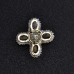 Chanel Silver Tone Cross Shaped Pin Brooch