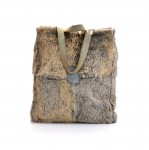 Chanel Gray Lapin Fur x Suede Leather Hand Tote Bag