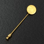 Hermes Mat Gold Tone Pin Brooch