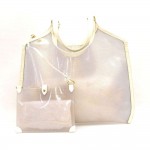 Louis Vuitton Plague Lagoon White Vinyl Beach Tote Handbag